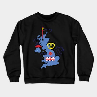 Map of UK with typical Crewneck Sweatshirt